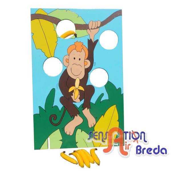 Houten spel aapjes voeren Houten spel aapjes voeren