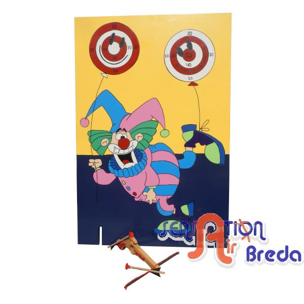 Houten spel ballonclown schieten Houten spel ballonclown schieten